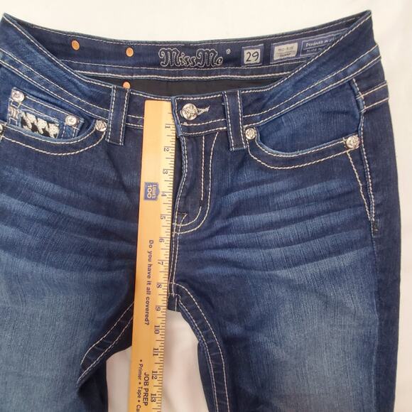 Miss Me Jeans 29 Mid Rise Skinny Houndstooth Sequin Y2k Embroidered Womens Size - Picture 6 of 9